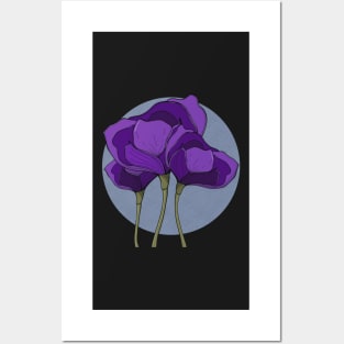 Vibrant Purple Flowers Plant Art Posters and Art